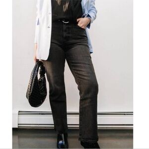 PISTOLA ally high rise ankle boot jeans in black 28